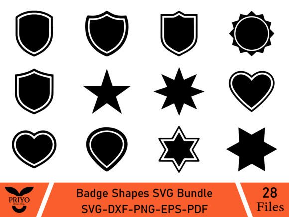 Badge Shapes SVG Bundle, Badge Shape SVG