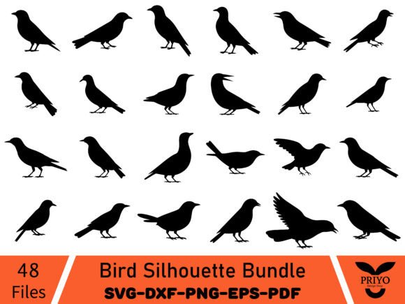 Bird Silhouette Bundle, Bird Svg Bundle