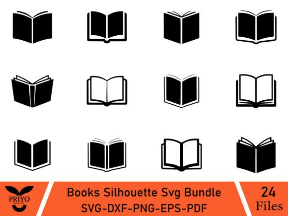 Books Silhouette SVG Bundle