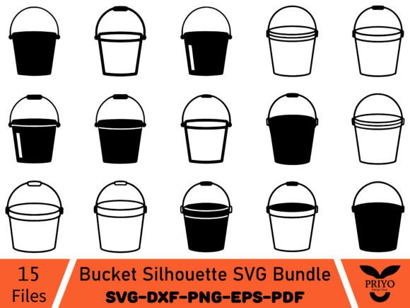 Bucket Silhouette SVG Bundle