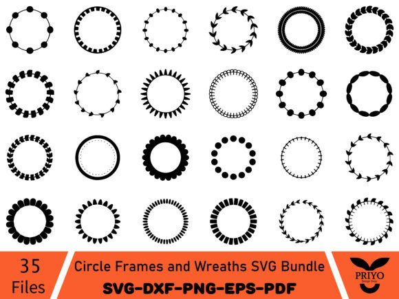 Circle Frames and Wreaths SVG Bundle