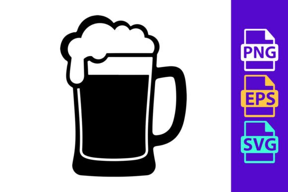 Classic Beer Mug Filled with Dark Ale