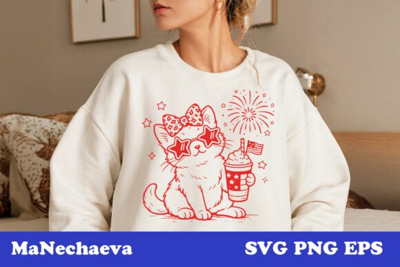 Cute 4th of July Animal Cat SVG