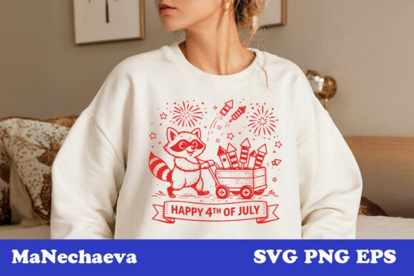 Cute 4th of July Animal Raccoon SVG