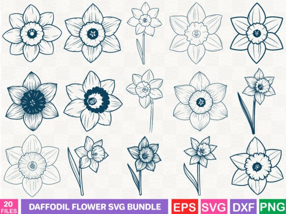Daffodil Flower SVG Bundle