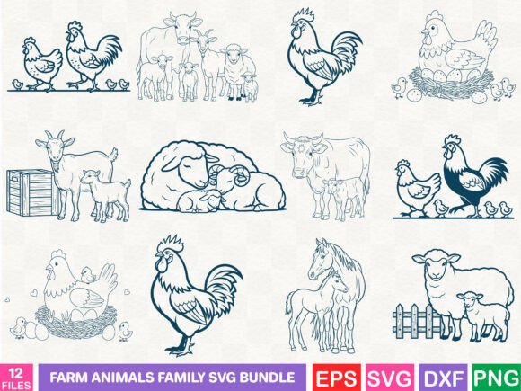 Farm Animals Family SVG Bundle