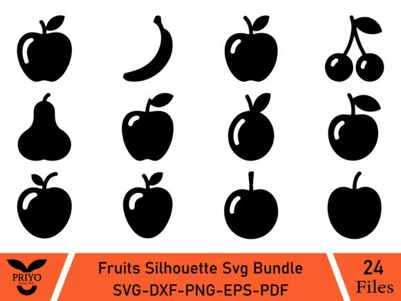 Fruits Silhouette SVG Bundle