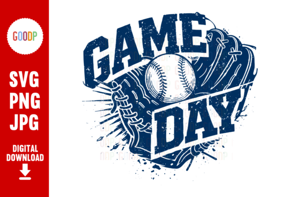 Game Day Baseball Glove Ball SVG