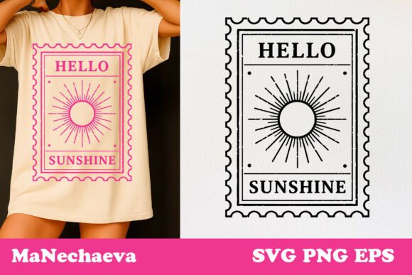 Hello Sunshine Spring Postal Stamp SVG