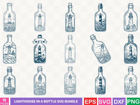 Lighthouse in a Bottle SVG Bundle