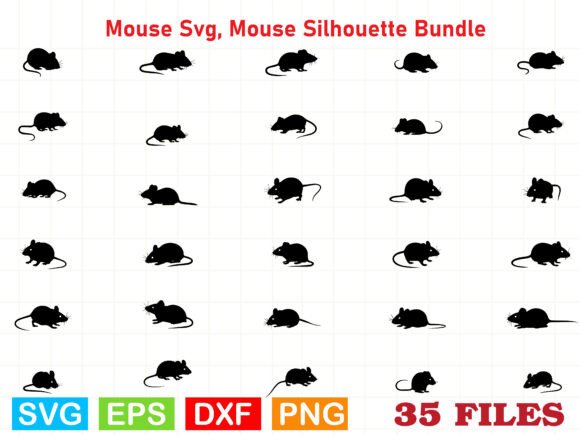Mouse SVG, Mouse Silhouette Bundle