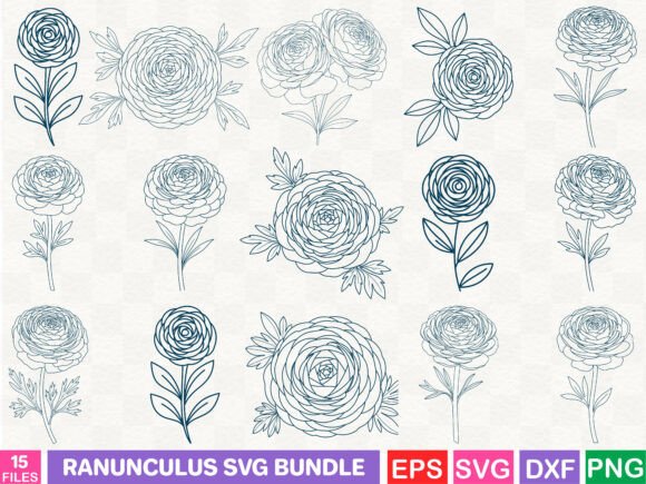 Ranunculus SVG Bundle