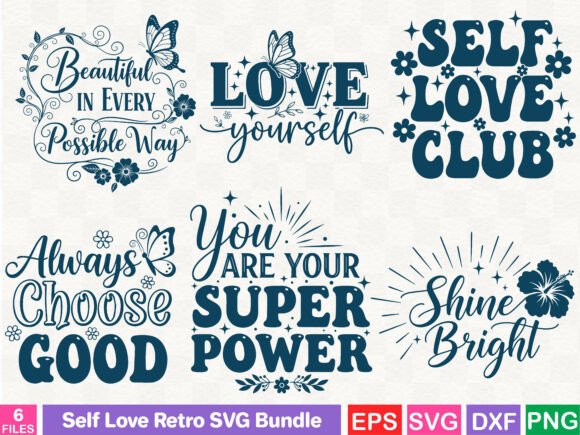 Self Love Retro SVG Bundle
