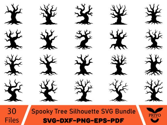 Spooky Tree Silhouette SVG Bundle