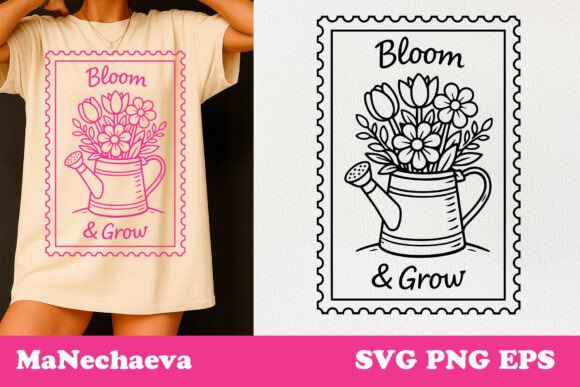 Spring Postal Stamp SVG Bloom Grow