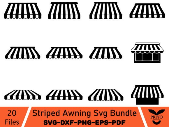 Striped Awning SVG Bundle