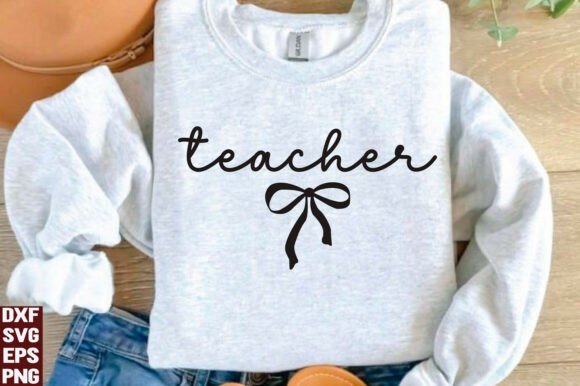 Teacher SVG, Coquette Bow PNG