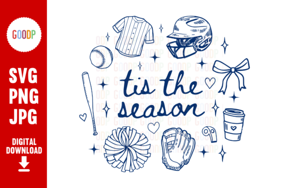 Tis the Season Baseball SVG
