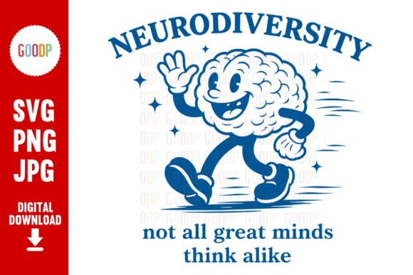 Vintage Brain Neurodiversity SVG